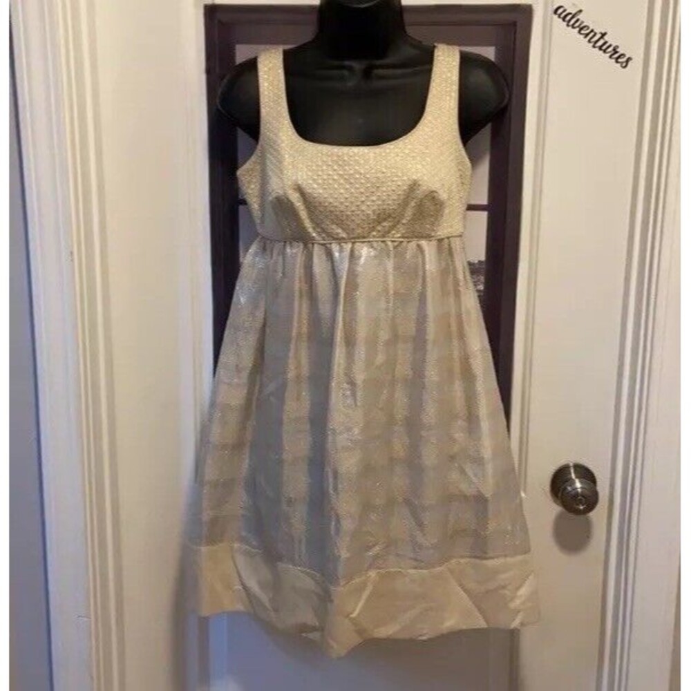 Diane von Furstenberg Mini Cocktail Dress Shimmer Gold Size 2 Preowned